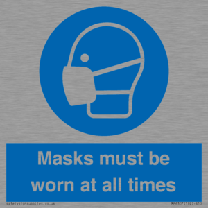 Masks must be worn at all times